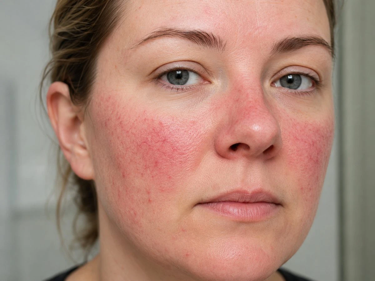 Facial redness and flushing of rosacea